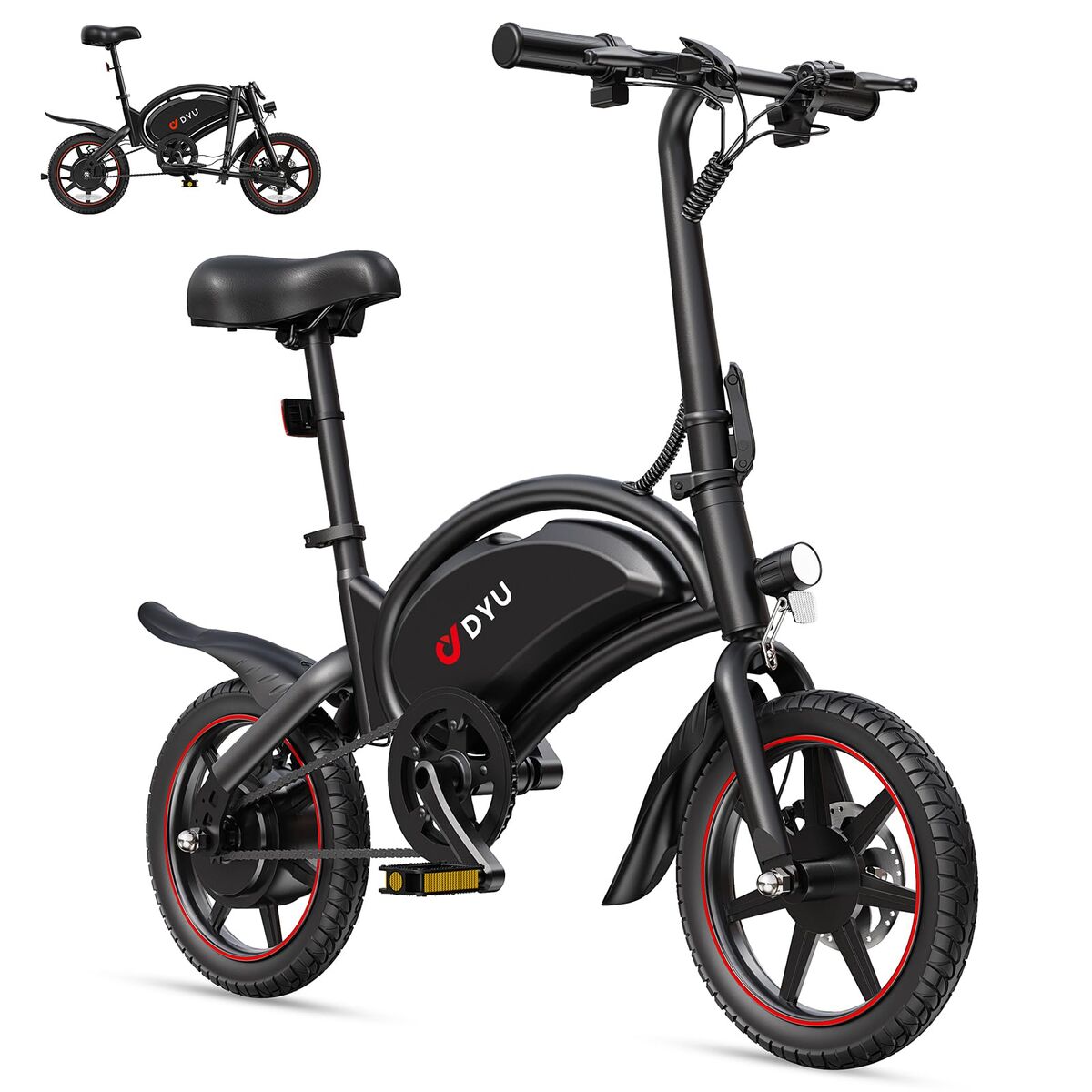 Electric Bike DYU DYU-D3S-001 Black 250 W 10 Ah 14"